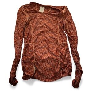 ATHLETA Women’s Long Sleeve Performance Top – Orange/Peach Space Dye – Size XXS